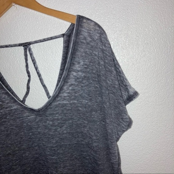 2/$15 Express One Eleven Washed Long Gray Top L - Picture 3 of 6